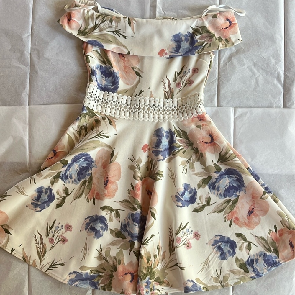 Women/teen formal antique floral dress